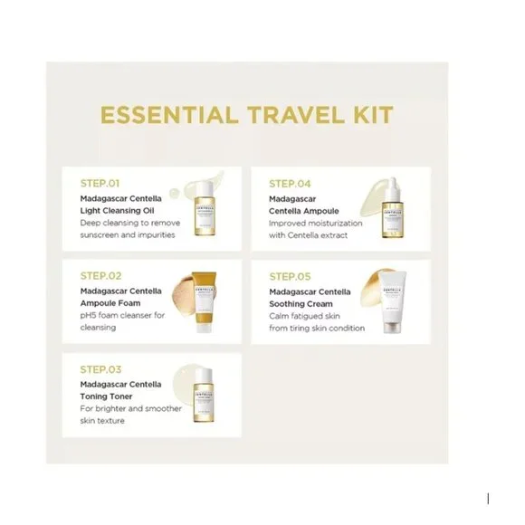 SKIN1004 - Madagascar Centella Travel Kit 5-Piece Korean Skincare Travel Size - Picture 3 of 5
